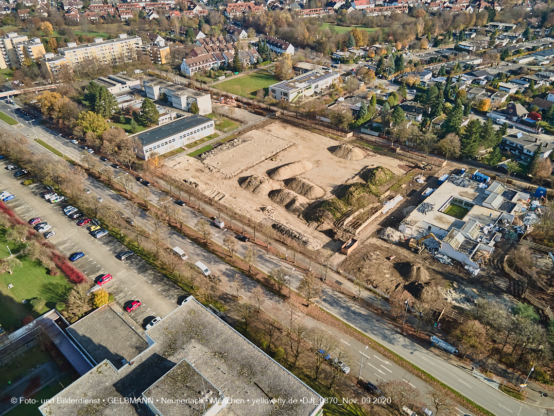 09.11.2020 - Baustelle der neuen Grundschule am Karl-Marx-Ring in Neuperlach